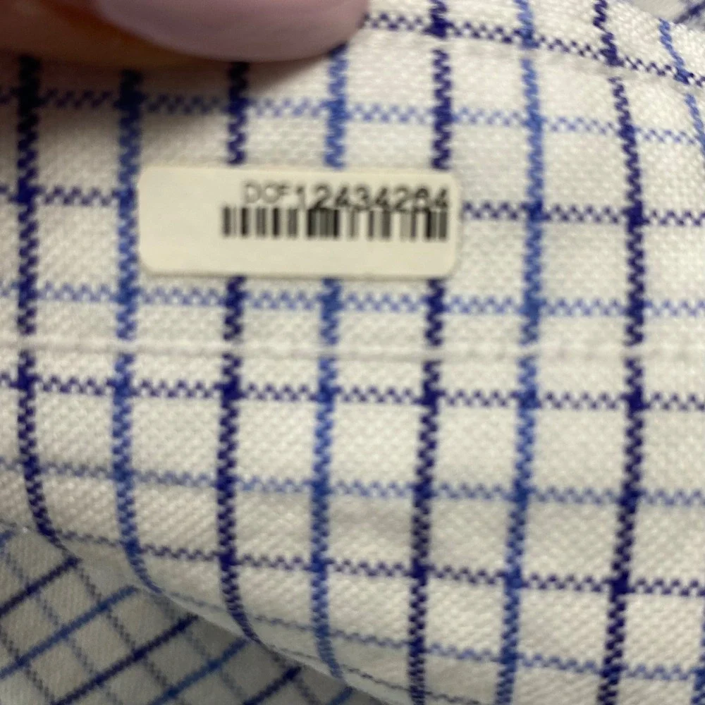 Polo Ralph Lauren Boys 20 Blue White Windowpane Oxford Button Down Shirt Cotton